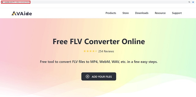 Site gratuito do AVAide para FLV
