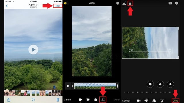 InstagramのiPhone回転ビデオ