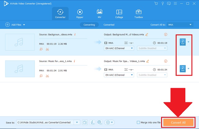 M4A WMA AVAide Convert Files