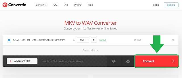 MKV WAV Start converteren