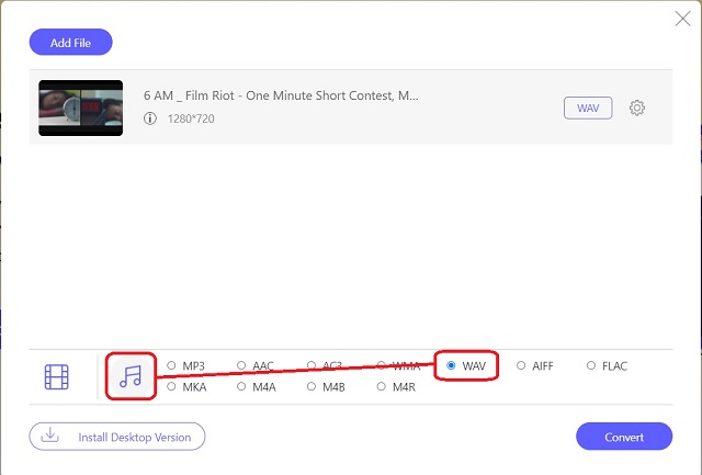 MKV WAV Free Choose Format