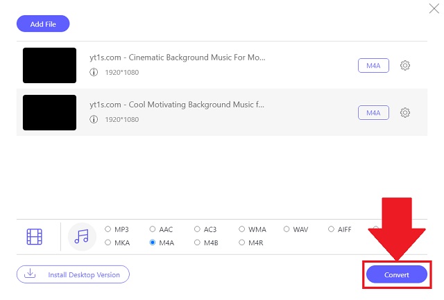 MP3 M4AAVAide変換開始