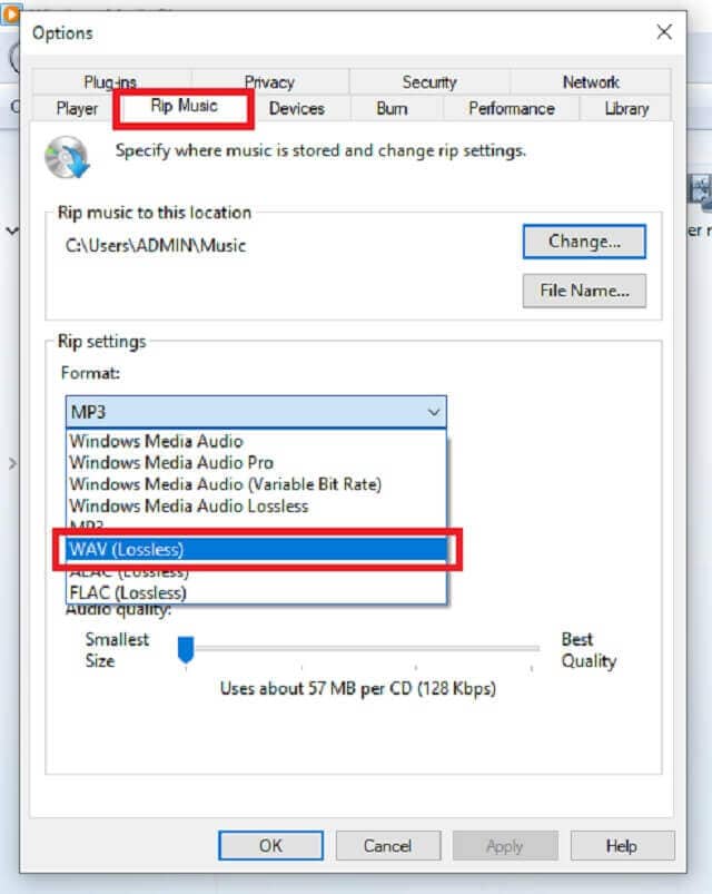 MP4 WAV Windows Media Player Convert