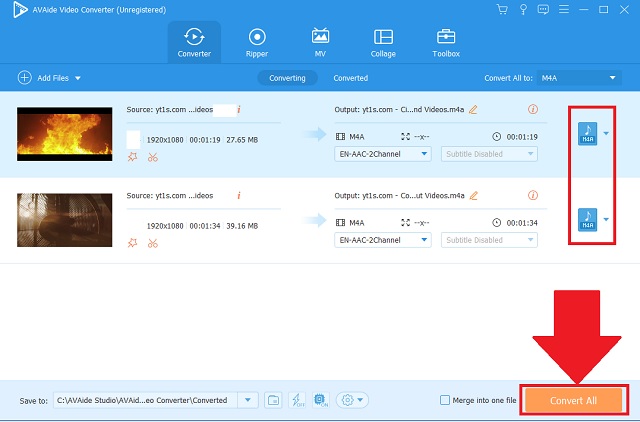 Proses Mulai MPEG M4A AVAide