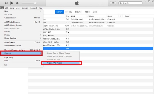 Ajustement de l'importation iTunes MPEG M4A