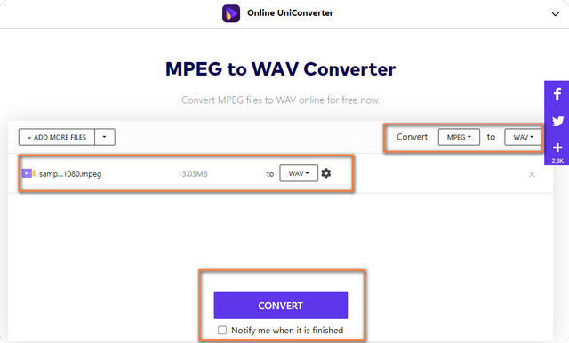 Uni MPEG WAV en ligne