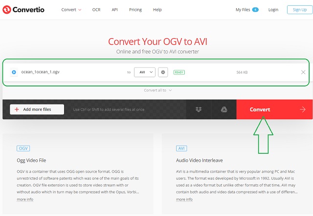 OGV AVI-Konvertierung