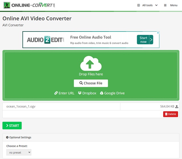 OGV AVI Online-Converteren