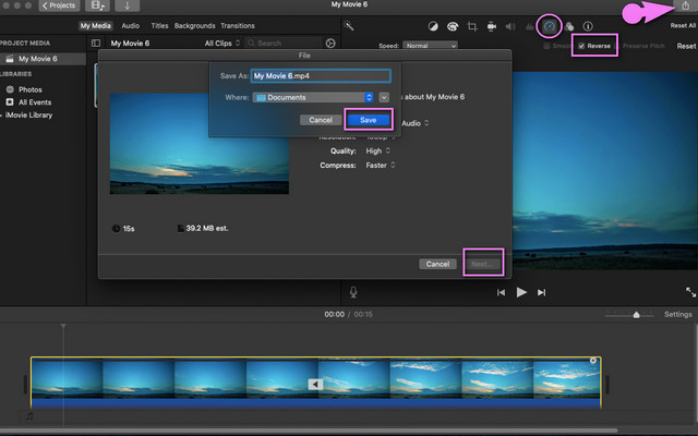 反转 iMovie