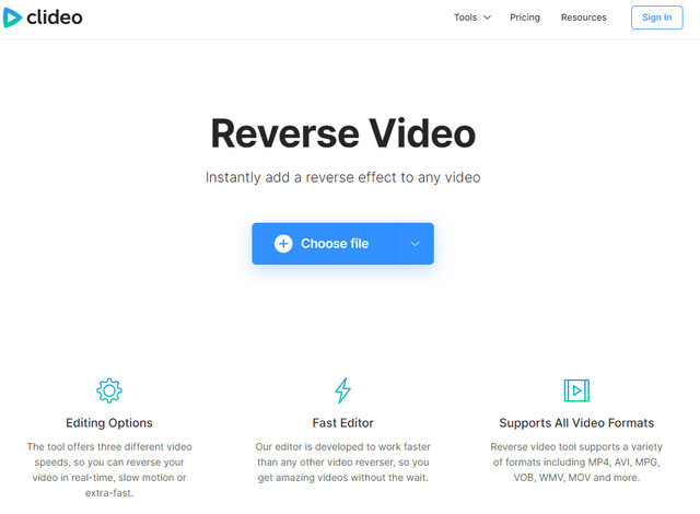 Clideo video invers