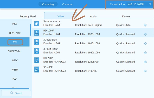 Archivo de configuración RMVVB AVI