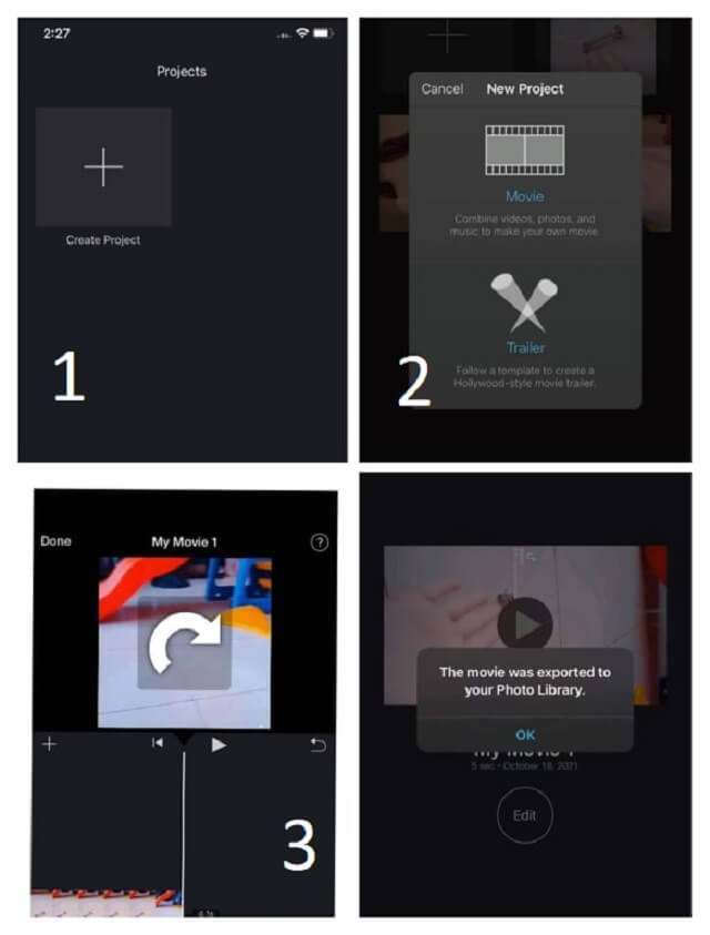 Rotation iMovie iOS