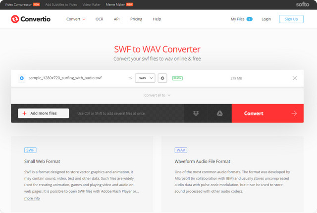 File di conversione WAV SWF