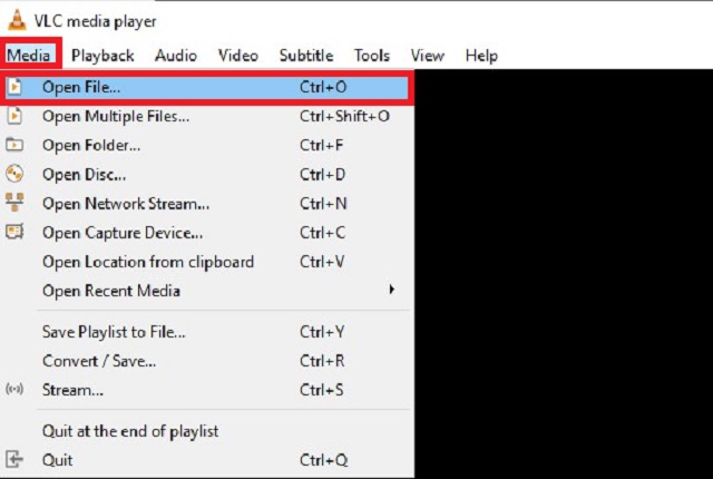 VLC 미디어 열기 파일