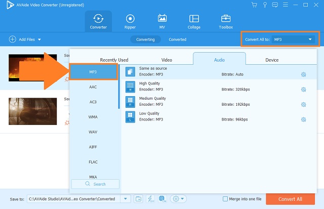 VOB MP3 AVAide Lihat Format