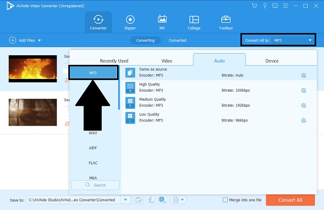 WebM MP3 AVAide اختر حاوية