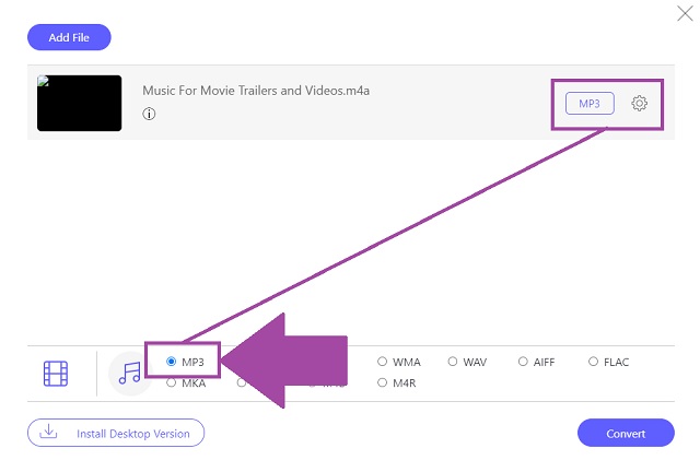 WMA MP3 AVAide Modify Format