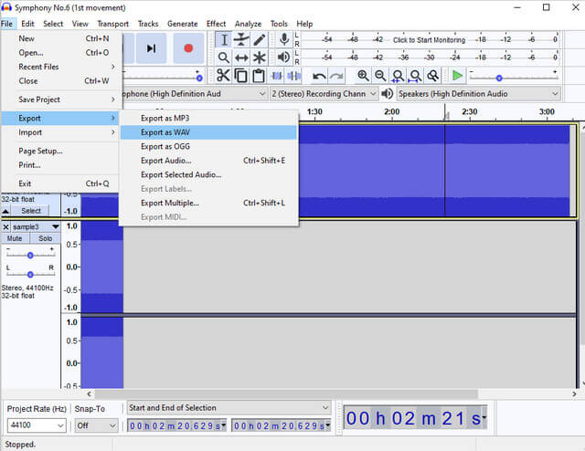 WMA WAV ความกล้า