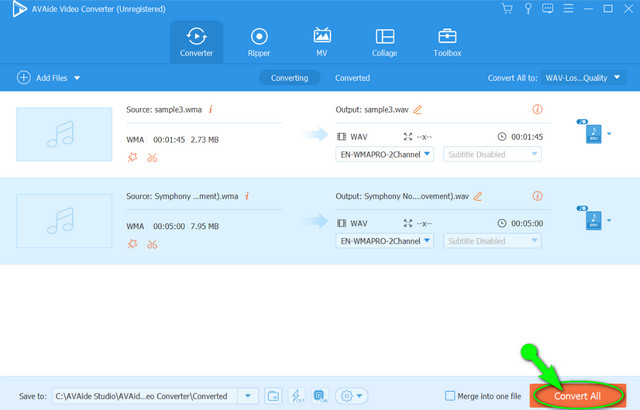 File di conversione WMA WAV