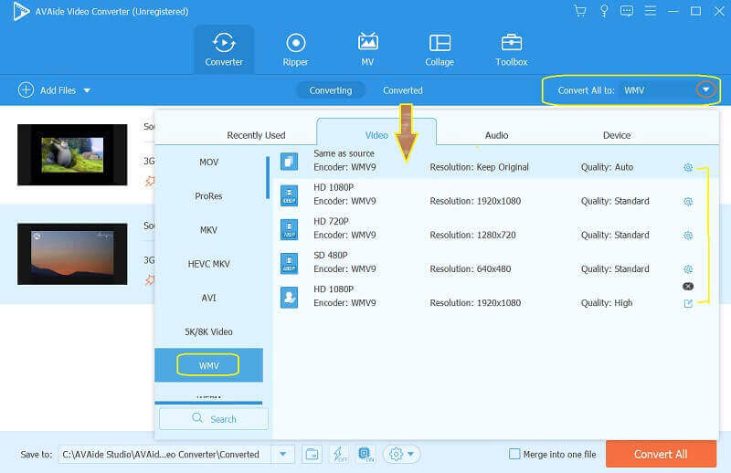 Archivo de configuración 3GP WMV