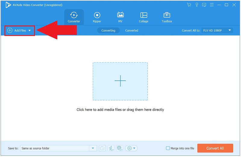 AVAide Converter GIF para importação FLV