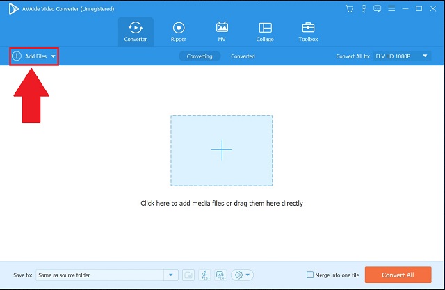 AVAide MPG til FLV-importfiler