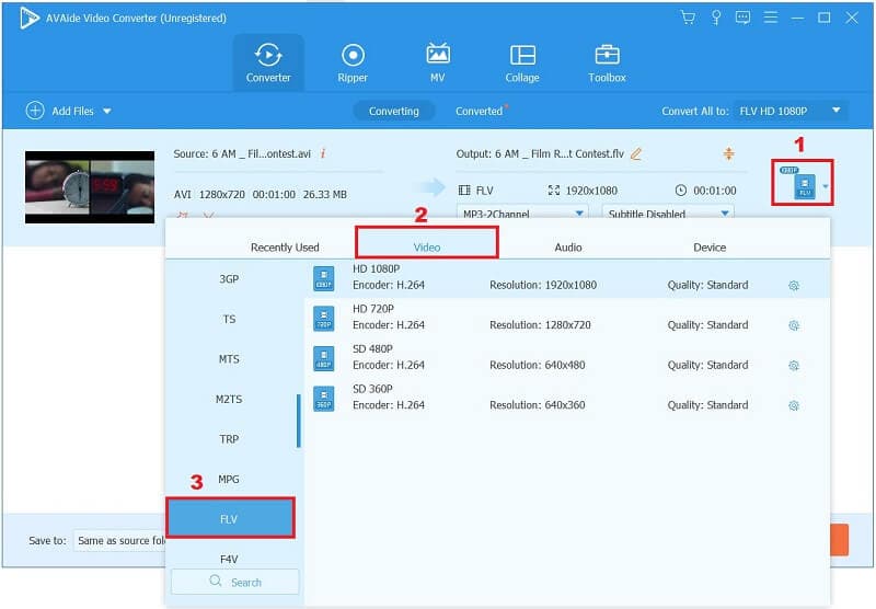 DivX'ten FLV'ye Bir Format Seçin