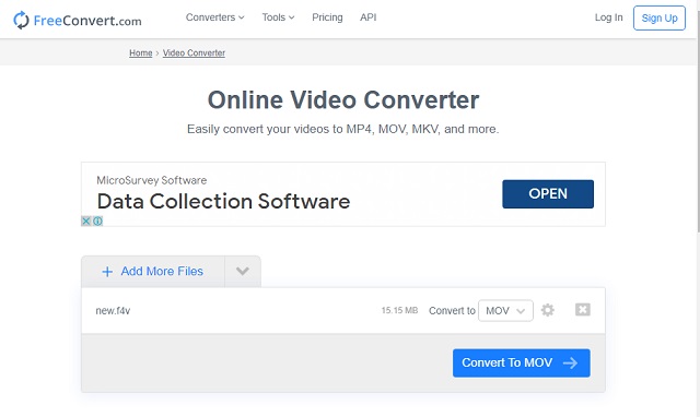 برنامج F4V MOV FreeConvert