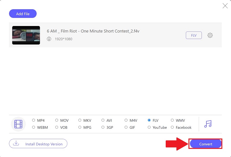 F4V To FLV Start Conversion