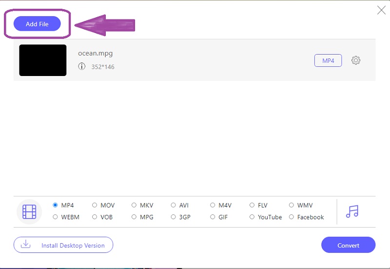 MPG MOV Subir en línea