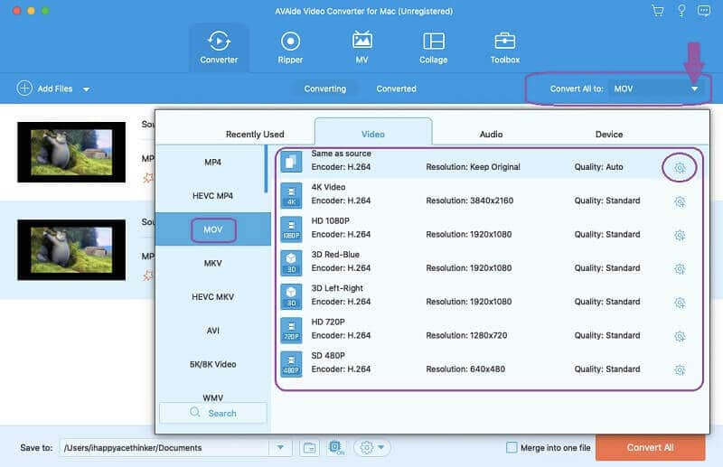 Set MPG MOV