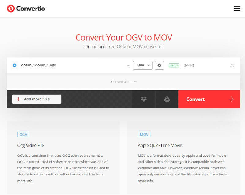 Conversion OGV MOV