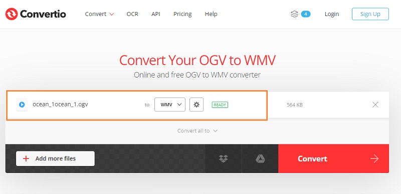 Conversion OGV WMV