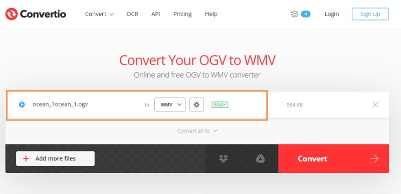 OGV WMV Convertio