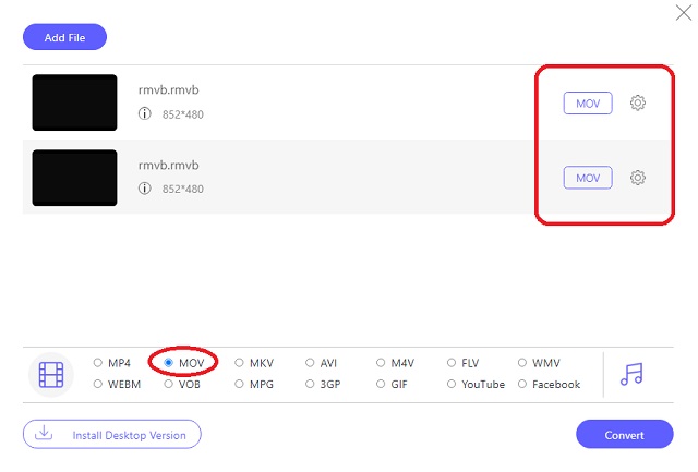 RMVB MOV Online sæt