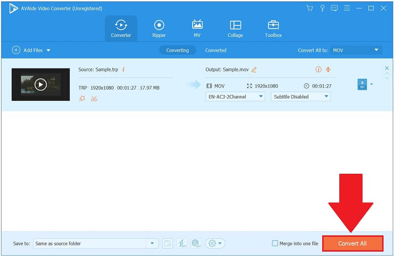 Converter TRP para MOV agora