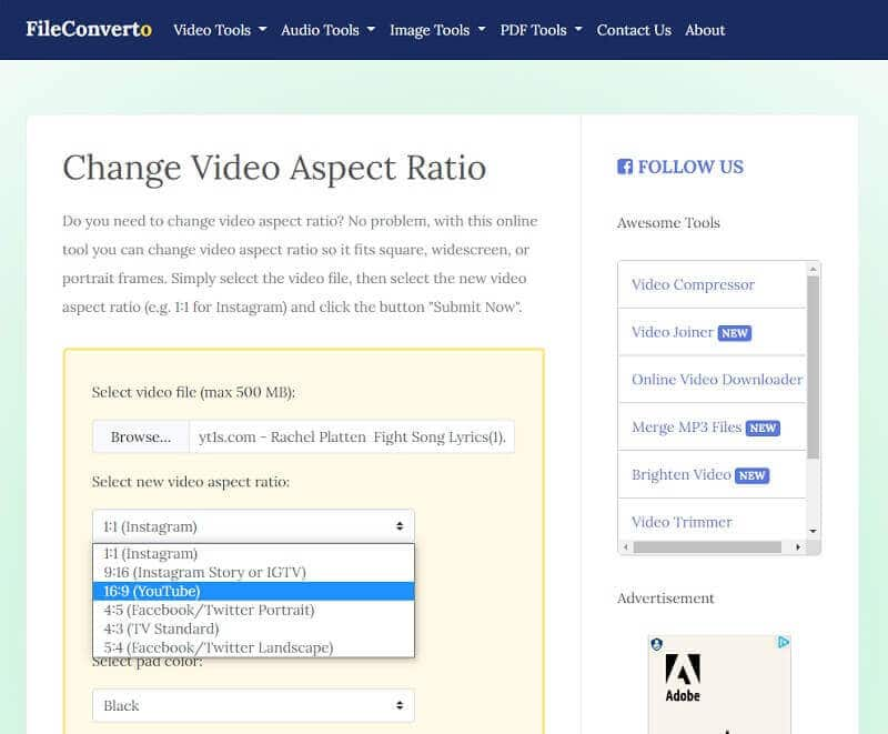 Aspect Ratio Converter FileConverto