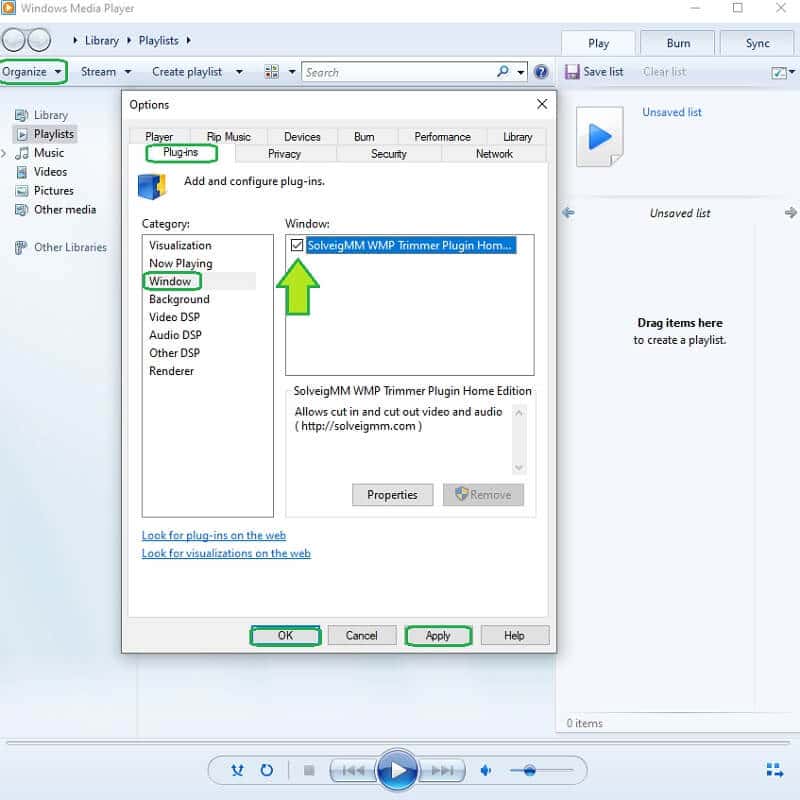 Windows Media Player Video-plug-in bijsnijden