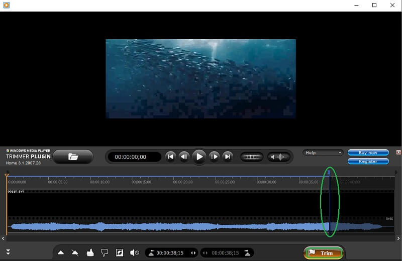 Recorte de video de recorte de Windows Media Player