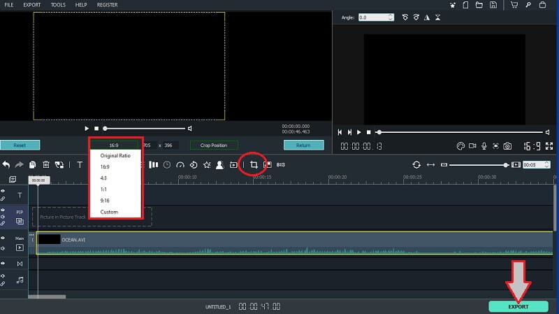 חיתוך וידאו של Windows Movie Maker