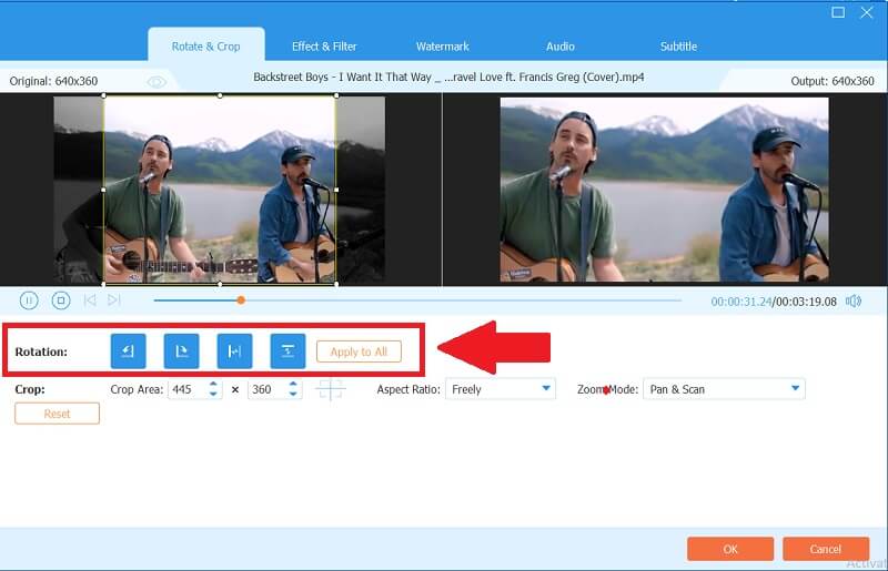 AVAide Vid Converter หมุน