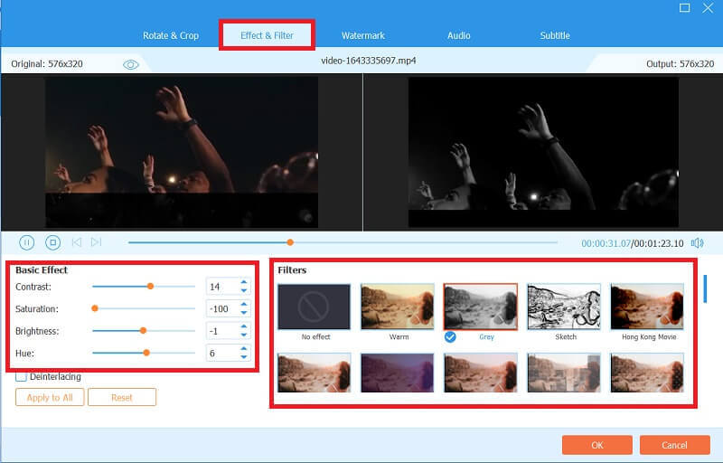 AVAide Video Converter Aspect Effetto di base