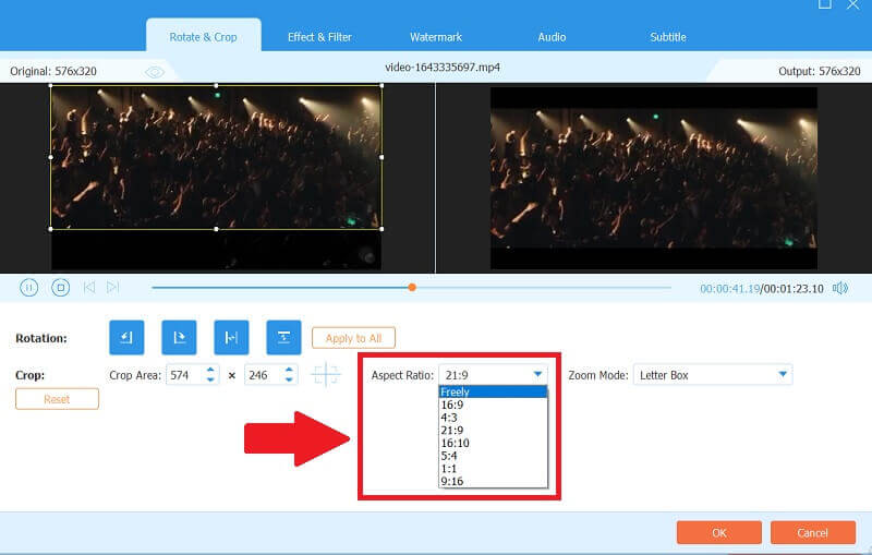 อัตราส่วนภาพ AVAide Video Converter