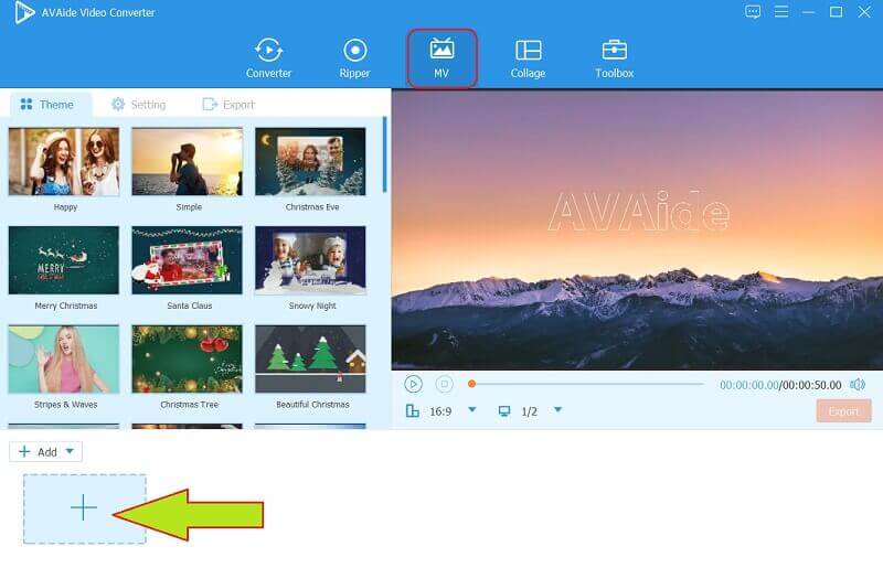 最高の無料ムービーメーカーAVAide追加