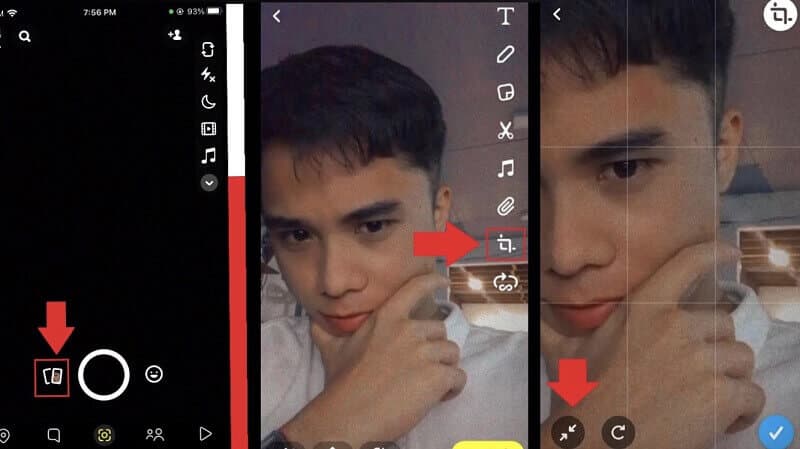 כיצד לחתוך בדוגמה של Snapchat