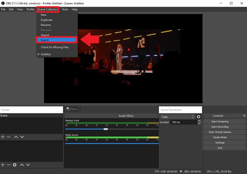 Export von OBS-Crop-Videos