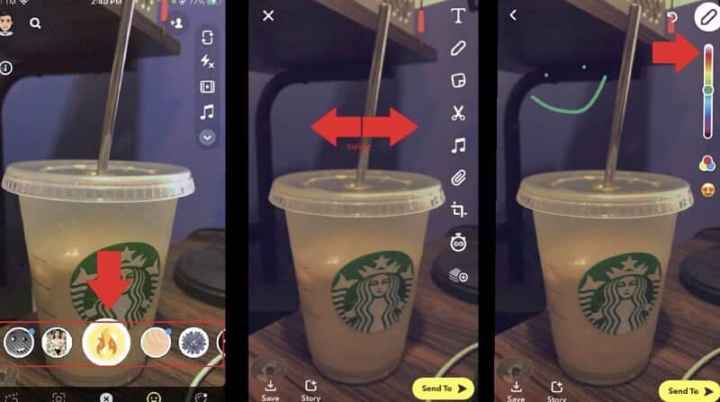 דוגמה לשיפור Snapchat