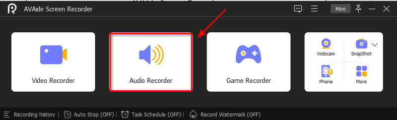 Klicken Sie auf Audiorecorder