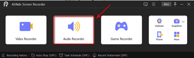 Faceți clic pe Audio Recorder
