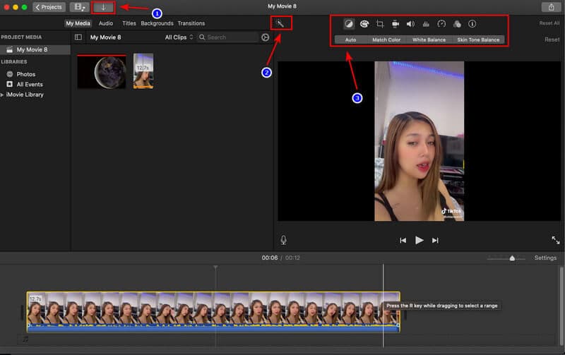 iMovie Netteté